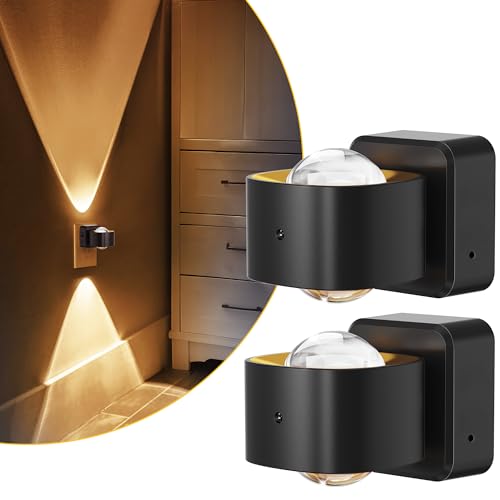 L LOHAS LED Night Light Projector Black / Soft White – Wall Plug-In Sensor Light