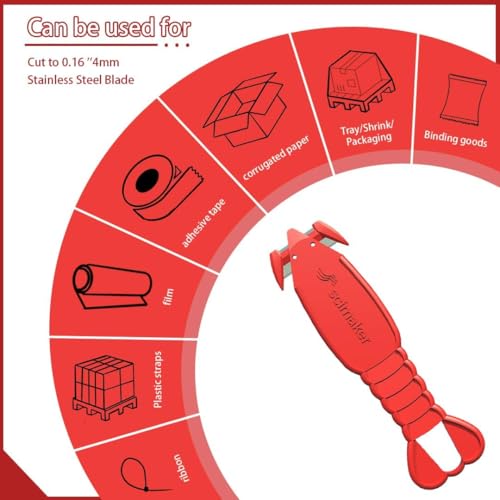 Safety Box Cutter of Recessed Concealed Stainless Steel Blade,Box Opener for Efficient Package Opening, Utility Knife for Tape Splitter, Cartons, Cardboard, Wrap, Straps, Film.6pcs