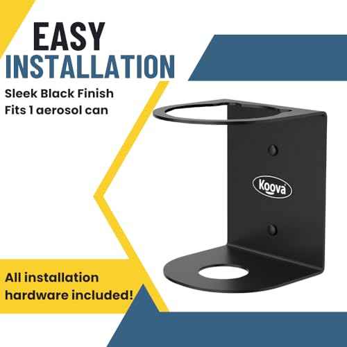 Koova Aerosol Spray Can Holder | Easy Install Wall Mount | Heavy-Duty Powder Coated Steel Storage Rack for Garage & Home | Craft Workspace Paint Bottle Organizer | Hardware Included | USA Made