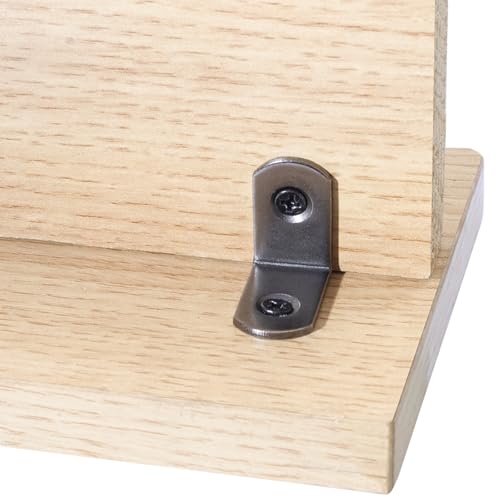 Gun Metal L Bracket 1x1 Inch Corner Support Metal Fastener Set