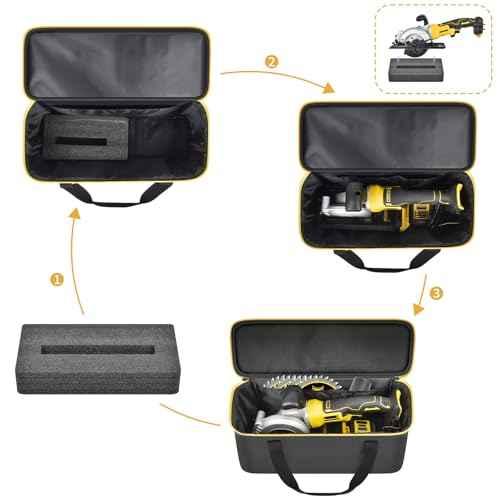 SAIKA Tool Bag for DEWALT ATOMIC 20V MAX 4-1/2"/ for DOVAMAN/for Worx WX439L/ for GALAX PRO Circular Saw Storage Organizer for Blade, Adapter, Blade Wrench, and Rip Guide£¨Case Only£©