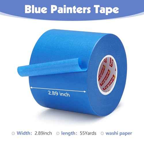 Blue Painters Tape 3Inch Wide Painters Tape Bulk 2.83Inch¡¿55 Yards Blue Masking Tape for Wall Painting Packaging DIY Project