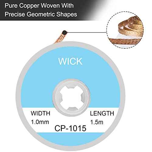 Desoldering Solder Wick Braid Wire Electrical Braided Desoldering Wicks Soldering Tin Remover Wire Solder Remover Tool 7 Pcs, for PCB Circuit Board Soldering, 1.5 Meter Length