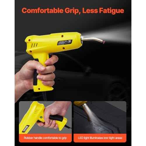 VEVOR Plastic Welding Kit, 220W Plastic Welder Gun with 800PCS Hot Staples & 56PCS Welding Rods, Professional Hot Staple Welding Gun with LED Light, Carrying Case for Kayak, Toys, Car Bumper Repair