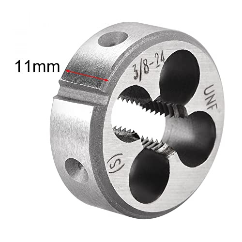 uxcell 3/8-24 UNF Round Die, Machine Thread Right Hand Threading Die, Alloy Tool Steel Screw Thread Cutting Die