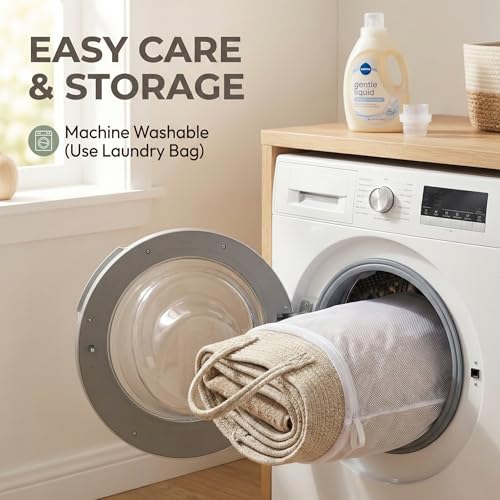 65L Extra Large Cotton Rope Blanket Basket – Oatmeal