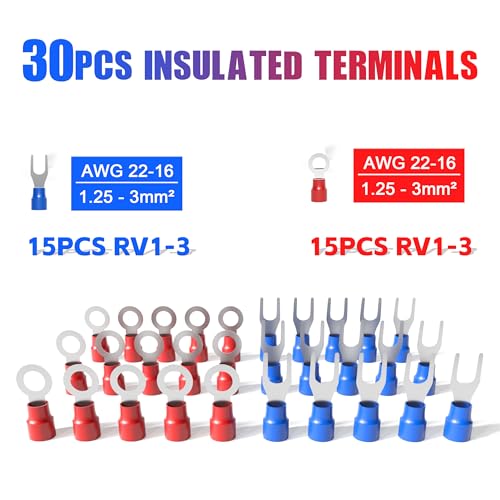 KJE Self-Adjusting Wire Stripper, 3 in 1 Stripper/Cutter/Crimping Heavy Duty Automatic Electrical Wire Strippers for 10-24 AWG,crimping for 10-22 AWG and cutting