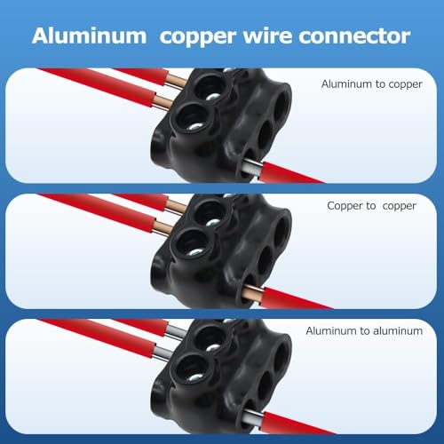 MAKERELE 3PC Dual Entry Insulated Multi-Tap Connectors 1/0-14AWG, Heavy-Duty, UL Certified