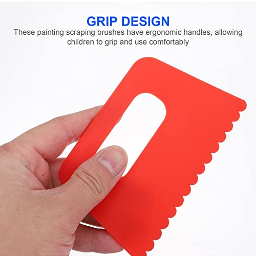 4pcs Plastic Paint Scraper Tool, Plastic Textured Paint Supplies Graffiti Painting Tools Putty Scraper For Textured Art On Canvas Acrylic Painting