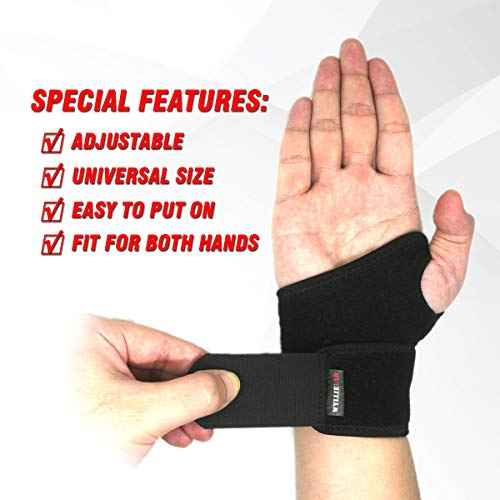 Wrist Brace for Carpal Tunnel, Comfortable and Adjustable Wrist Support Brace for Arthritis and Tendinitis, Wrist Compression Wrap for Pain Relief, Fit for Both Left Hand and Right Hand ? Single