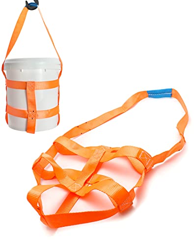 QWORK 2 Pack Bucket Sling for 5 Gallon Buckets, 200lb Load Capacity with Belly Bands