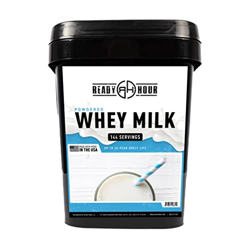 Ready Hour Bulk Freeze-Dried Whey Milk Powder - Non-Perishable Emergency Food, 144 Servings, 25-Year Shelf Life