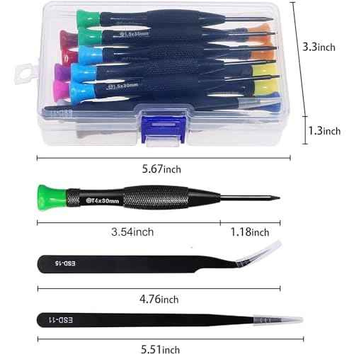 Torx Screwdriver Set 18Pcs Mini Screwdriver Set Magnetic Small Torx Phillips Flathead Screwdrivers with T2 T3 T4 T5 T6 T7 T8 T9 T10 Screwdrivers Tweezers for Xbox Mac PS4 Laptop Phone Watch
