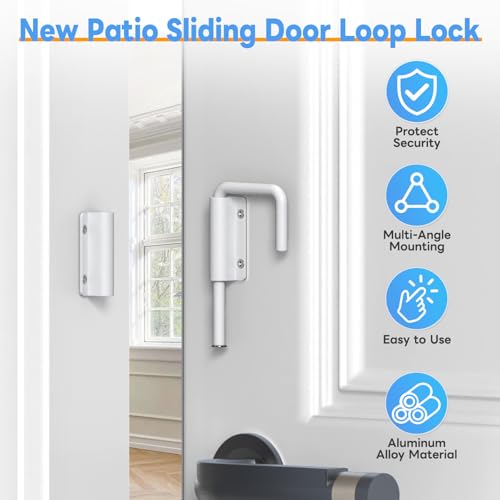 Mixizigoz White Sliding Door Loop Lock Latch 2-3/8 Inch - 1PC