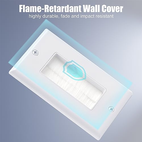 VCE White Brush Wall Plate for Low Voltage Cables - 2 Pack