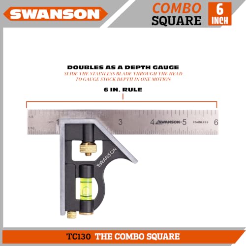 Swanson 6 in. Combination Square, Zinc Head, Stainless Blade (TC130)
