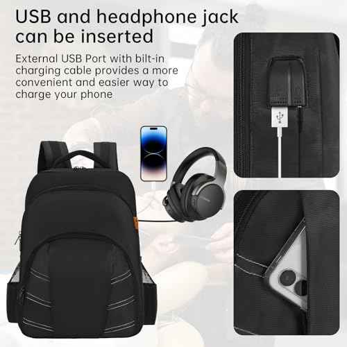 Barber Supplies Bag, Portable Backpack Bags Organizer for Clippers and Supplies, Travel Hairstylist Clipper Case for Barber Tools with USB Port