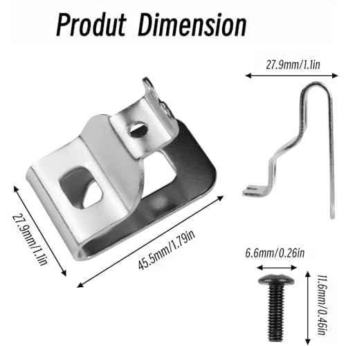 6-Pack Stainless Steel Belt Clips for Dewalt 20V Power Tools (N268241, N086039) - Compatible with Models DCD980, DCD985, DCD980L2, DCD985L2 - Includes Screws & Drill Bit Hooks£¬dewalt belt clip