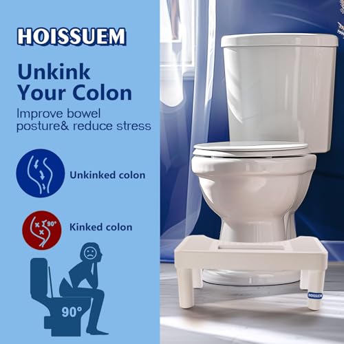 6.8 Inch Non-Slip Toilet Step Stool for Adults and Kids - Ergonomic Bathroom Aid