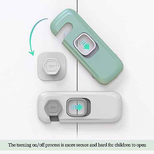 5Pcs Kids Security Refrigerator Locks.Protective Self Adhesive Latches.Pinch Proof Lock for Toddlers and Children.Ideal for Refrigerators,Cabinets,Drawers,Wardrobes and Freezers (Grey)