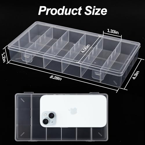 BAGTeck 2Pack Clear Plastic Storage Box for Makeup, Tools & Small Parts