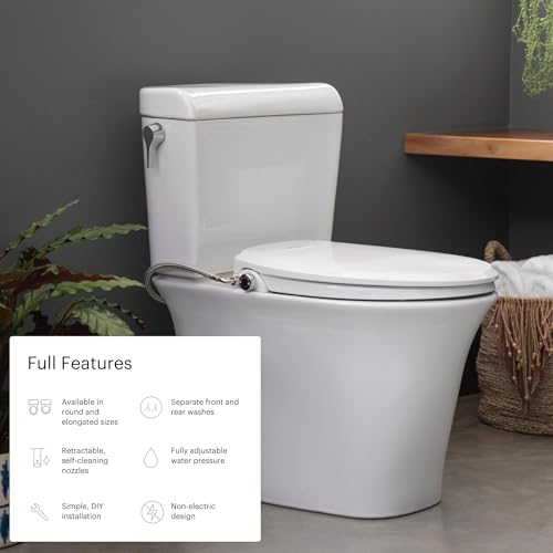 Brondell Ecoseat 101 Non-Electric Elongated Bidet Toilet Seat - White, S101