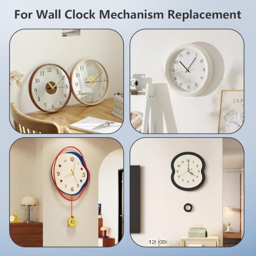 Seektik Clock Mechanism Replacement Kit with 5 Sets of Hands, Silent Quartz Movements 16mm & 23mm Shafts