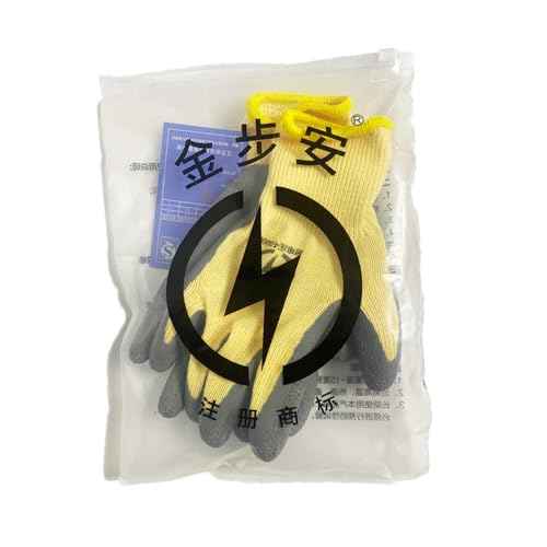 Electrical Insulated Gloves, 400V Voltage Resistance Electrician High Voltage Gloves Flame Retardant Insulation Work Gloves with Rubber Non Slip Design Electrician Gloves