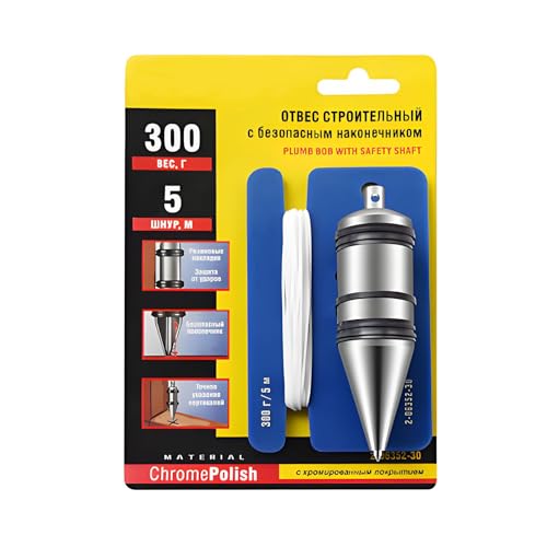 10.58 oz / 300g Plumb Bob with String, 5m Nylon Cord for ADAS