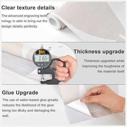 MelunMer Taupe Geometric Peel and Stick Wallpaper Boho Contact Paper Modern Self Adhesive Removable Wallpaper for Bathroom Waterproof Drawers Contact Paper for Cabinets Bedroom Wall Decor 17.3"¡¿78.7"