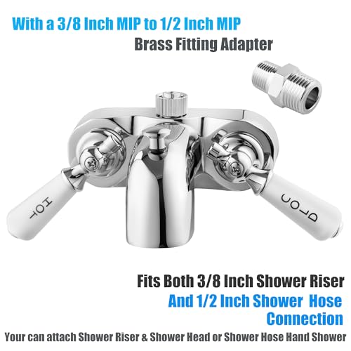 Pyhomestrim Clawfoot Bathcock Diverter with Deluxe Porcelain Lever Handles