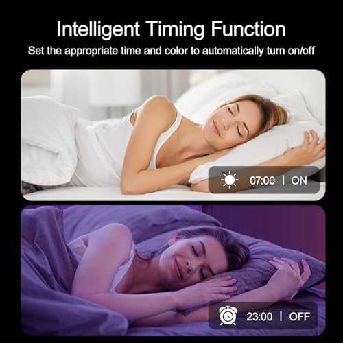 HBOWMDJIA 200FT RGB LED Strip Lights with Remote, Music Sync, App Control for Bedroom & Party