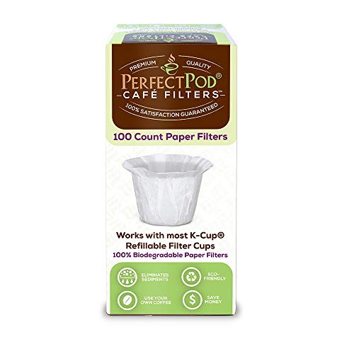 Perfect Pod Café Filter Paper Liners for Reusable K Cup Pods, 100 Ct (1-Pack)