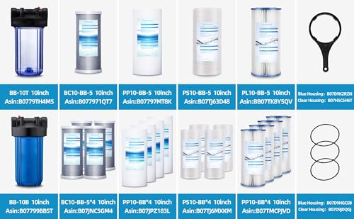 Geekpure 10 Inch Clear Whole House Water Filter Housing - Variation 1, 1" Port
