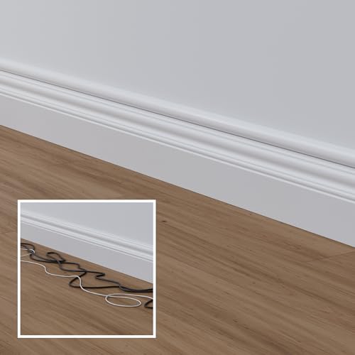 D-Line 157in Cord Cover Kit 1.18in (W) x 0.59in (H) White Self-Adhesive Cable Raceway