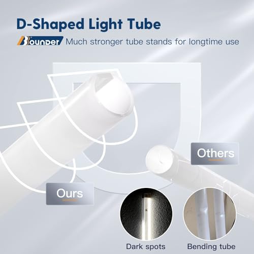 BBOUNDER 10 Pack 4FT LED Shop Light Black 6500K 40W Linkable Bright White