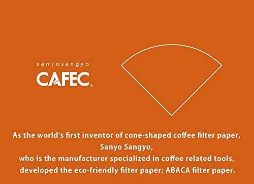 CAFEC 100-Pack Cone-Shaped V60 02 Coffee Filter Pura Pulp, 1-4 Cup