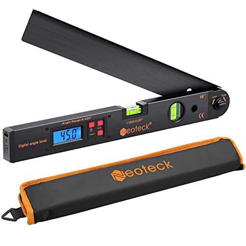 Neoteck 16-Inch Digital Angle Finder Protractor with Backlit LCD, 0–225°