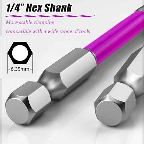 10pcs Magnetic PH2 Special Slotted Phillips Screwdriver Bit Set for Electricians, Long #2 Phillips Cross Slot Flat Screw Head Driver Drill Bits with 1/4 Inch Hex Shank Used on Air Switch