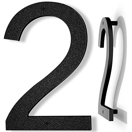 IVERRA 10 Inch Black House Numbers for Outdoors - Large Address Numbers, Model 2 - Modern Floating Design