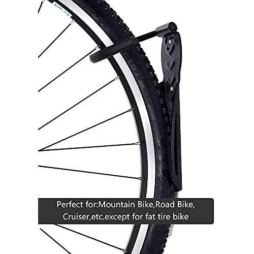 Dirza Bike Wall Mount Rack with Tire Tray - Vertical Bike Storage Rack for Indoor,Garage,Shed - Easy to install - Great for Hanging Road,Mountain or Hybrid Bikes - Screws Included - 2 Pack