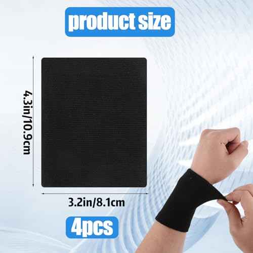 2 Pairs Wrist Compression Sleeve, Nylon Wristbands Brace for Support Wrist, Soft Elastic Sport Support Wraps for Wrist Protect, Carpal Tunnel Wraps Protector for Basketball Volleyball Golf Playing