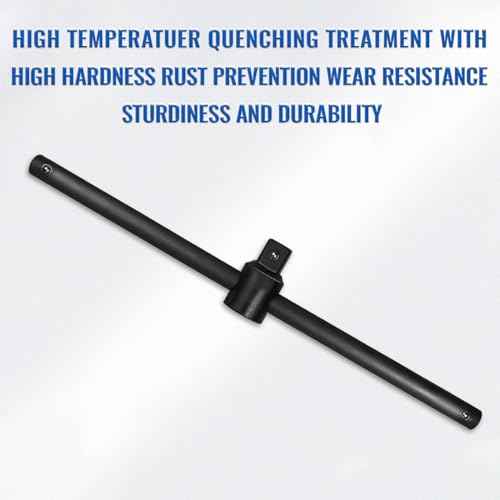 1/2" T-Handle Sliding Wrench Breaker Bar, 9.84 Inch Heavy Duty Steel Drive Socket Hand Tool, Gifts for Men & Dad