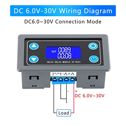 Digital Delay Relay Timer Module DC 6-30V 0.01s-9999min for Automation