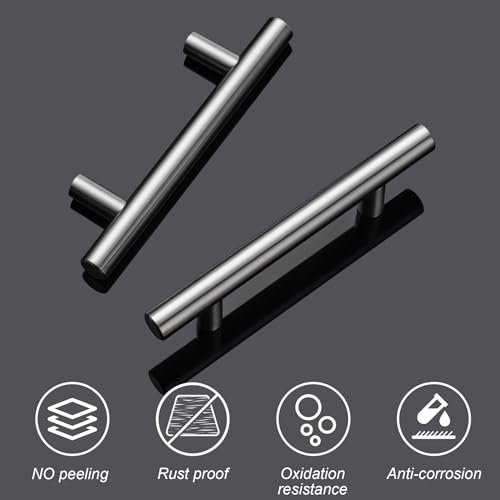 Aegero 10 Pack Matte Black Cabinet Handles 5 Inch Length, 3 Inch Hole Center, Modern Kitchen Hardware