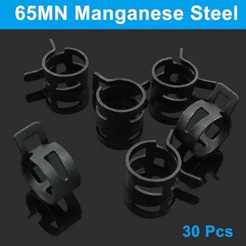 30Pcs Spring Band Type Clips 16mm(5/8 Inch) Air Hose Tube Water Pipe Fuel Hose Line Vacuum Hose Clamp, Fit 16.2-17.9mm OD (Black)