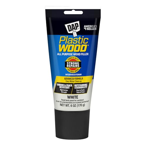 Plastic Wood Filler 6 Oz - All Purpose Latex Interior & Exterior Repair