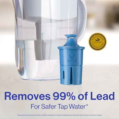Brita Filter Replacements for Water Pitchers and Dispensers, Elite, NSF Certified to Remove 99% of Lead, 2 Count, Blue