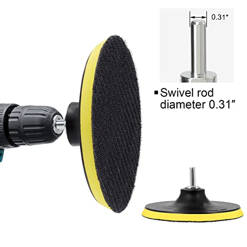 6 Inch(150mm) Hook and Loop Buffing Pad for Sanding Discs, Rotary Backing Pad with M14 Drill Attachment Adapter and Soft Foam Layer