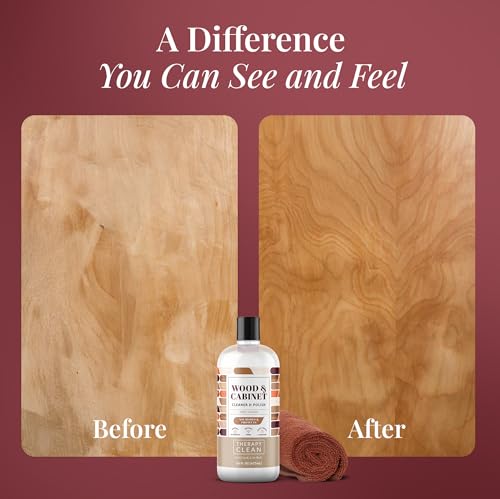 Therapy Wood Cleaner & Polish Pack of 1 with Microfiber Cloth - 16 oz Restores Cabinets & Furniture